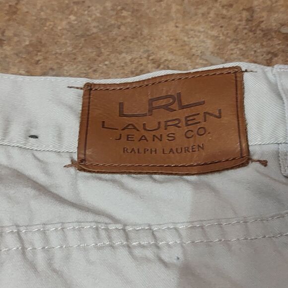 Lauren Ralph Lauren Women's Cropped Jeans High Rise Flat Front Ivory Size 12 - Picture 9 of 9